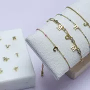 Distanziatore per lettere dell'alfabeto 6x6,5 mm - S - Acciaio inox 316L dorato x1