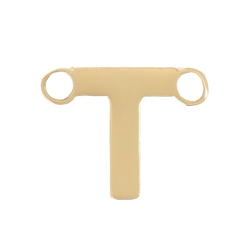 Distanziatore per lettere dell'alfabeto 6x7 mm - T - Acciaio inox 316L dorato x1