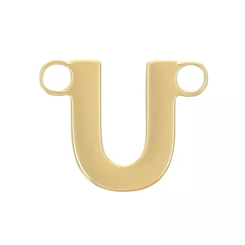 Distanziatore per lettere dell'alfabeto 6x7 mm - U - Acciaio inox 316L dorato x1