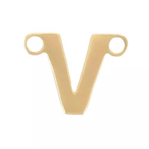 Distanziatore per lettere dell'alfabeto 6x7 mm - V - Acciaio inox 316L dorato x1