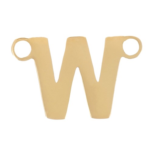 Distanziatore per lettere dell'alfabeto 6x9 mm - W - Acciaio inox 316L dorato x1
