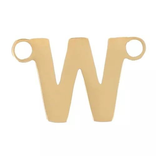 Distanziatore per lettere dell'alfabeto 6x9 mm - W - Acciaio inox 316L dorato x1