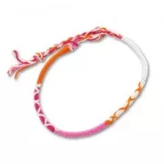 Bracciale treccia indiana 3 mm Rosa/Arancio x1
