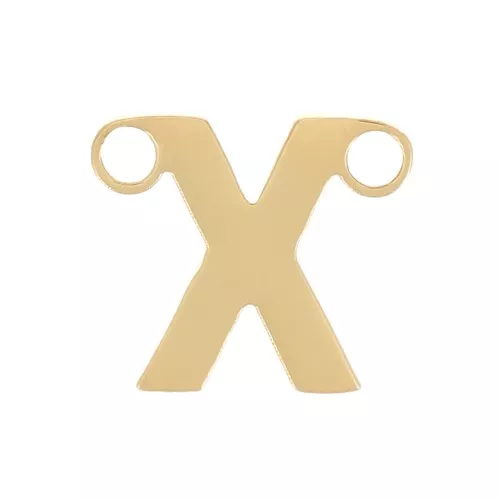 Distanziatore per lettere dell'alfabeto 6x7 mm - X - Acciaio inox 316L dorato x1