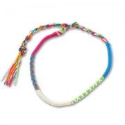 Bracciale treccia indiana 3 mm Fucsia/Turchese x1|raw }}