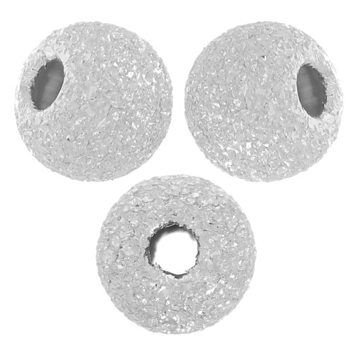 Perline diamantate rotonde 3 mm - con foro da 1,1 mm - Argento 925 x20