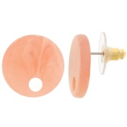 Orecchini tondi in acrilico da 18 mm - Peach Marble x2|raw }}