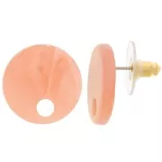 Orecchini tondi in acrilico da 18 mm - Peach Marble x2