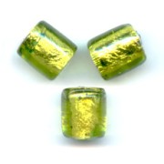 Cilindri Foglia Argento mm. 10x8 Olivine x4|raw }}