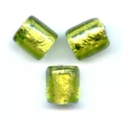 Cilindri Foglia Argento mm. 10x8 Olivine x4