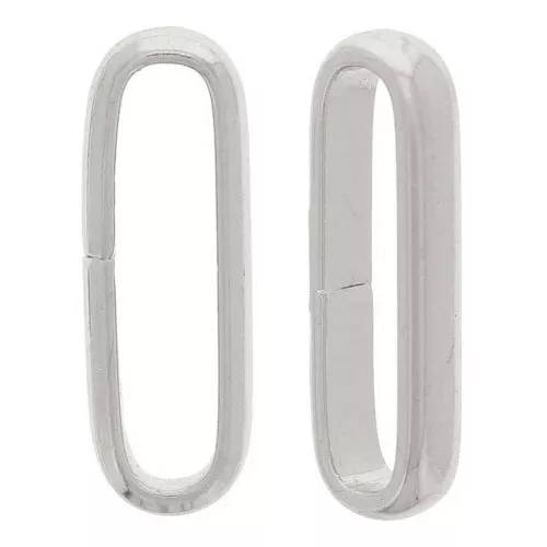 Anelli ovali aperti con filo a mezza ansa 11x4x1,8 mm - Argento x4