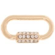 Distanziatore ovale 18x9,5 mm con ossidi di zirconio -doratox1|raw }}