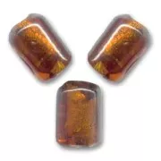 Cilindri Foglia Argento mm. 11x8 Dark Topaz x4