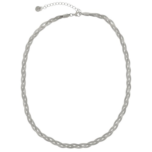 Girocollo con maglia a specchio intrecciata da 4,5 mm - Acciaio inox 304 x46cm