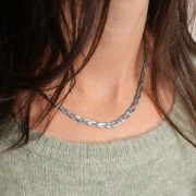 Girocollo con maglia a specchio intrecciata da 4,5 mm - Acciaio inox 304 x46cm