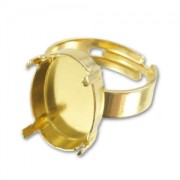 Anello Castone 4120 mm. 18x13 dorato x1|raw }}