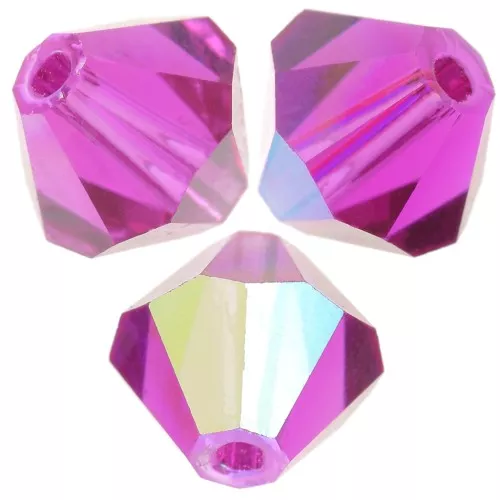 Biconi Preciosa 6 mm - MC Bead Rondell - Fuchsia AB x12