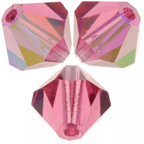 Biconi Preciosa 6 mm - MC Bead Rondell - Indian Pink AB x12