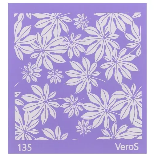 Silk Screen VeroS per pasta polimerica 90x90 mm - Aralia leaf pattern n°135 x1