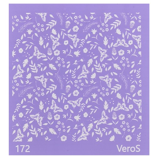 Silk Screen VeroS per pasta polimerica 90x90 mm - Farfalle floreali n°172 x1