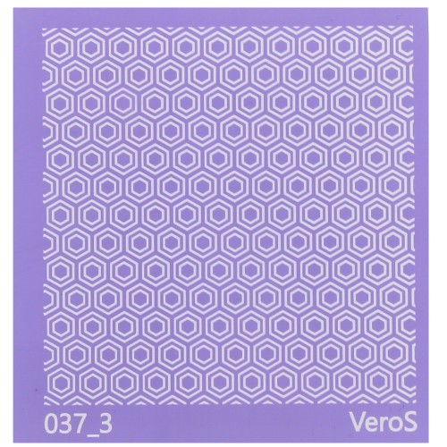 Silk Screen VeroS per pasta polimerica 90x90 mm - Motivo alveare n°037_3 x1