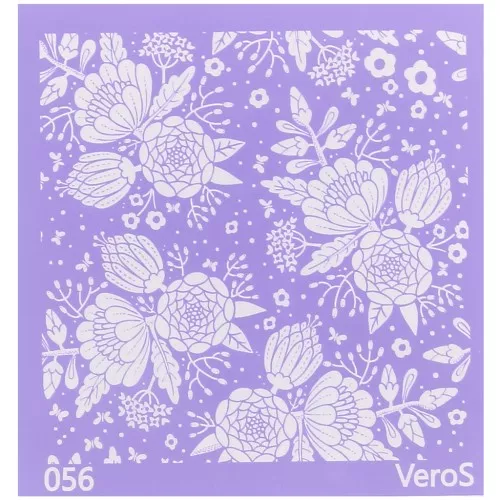 Silk Screen VeroS per pasta polimerica 90x90mm - Disegno bouquet di fiori n°056 x1