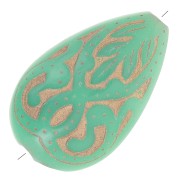 Perle goccia lavorate 18x11 mm stile vintage - Zecca - Oro x5|raw }}