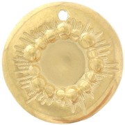 Ciondolo rotondo irregolare 15 mm per cabochon da 6 mm - Acciaio inossidabile 304L dorato x1|raw }}