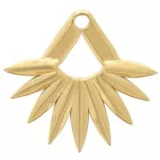 Ciondolo etnico mezzo sole 16x17 mm - Acciaio inossidabile dorato 304L x1