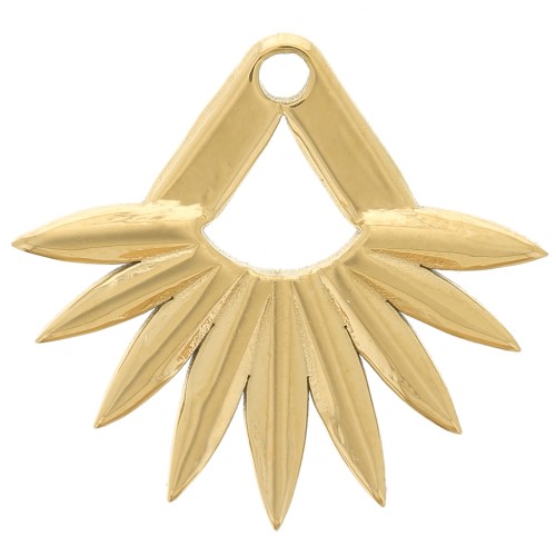 Ciondolo etnico mezzo sole 16x17 mm - Acciaio inossidabile dorato 304L x1