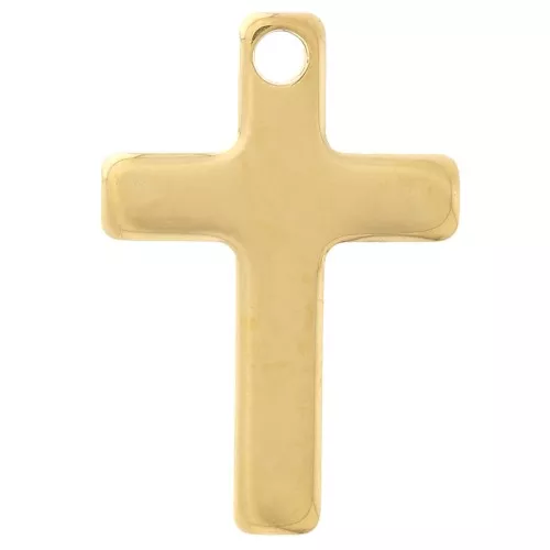 Ciondoli a croce 16x11 mm - Acciaio inossidabile 304L dorato x4