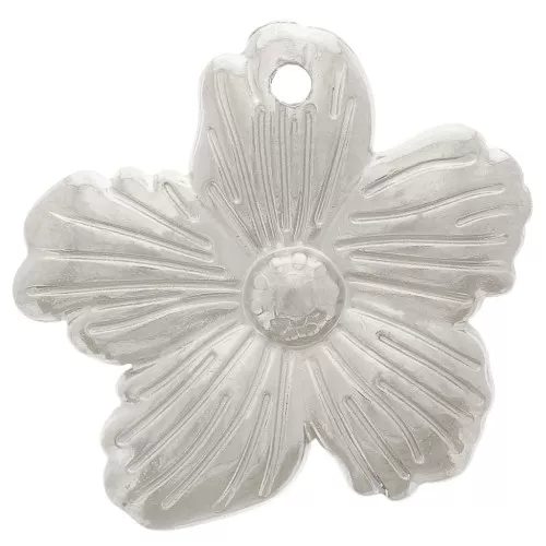 Ciondolo a fiore striato 17x18 mm - Acciaio inossidabile 304L x1