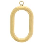 Pendente ovale cavo 21x12 mm - Acciaio inossidabile 304L dorato x1|raw }}