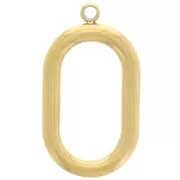 Pendente ovale cavo 21x12 mm - Acciaio inossidabile 304L dorato x1