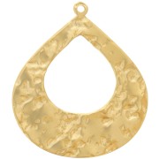 Pendenti goccia martellati 27x23 mm - Acciaio inossidabile 304L dorato x2|raw }}