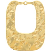 Pendenti rettangolari martellati 25x19mm - Acciaio inossidabile 316L dorato x2