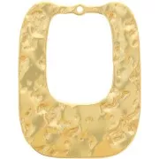 Pendenti rettangolari martellati 25x19mm - Acciaio inossidabile 316L dorato x2