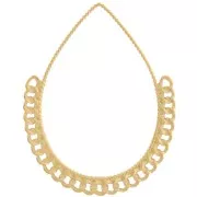 Pendenti goccia con catena 38x30,5 mm - Acciaio inossidabile 304L dorato x2