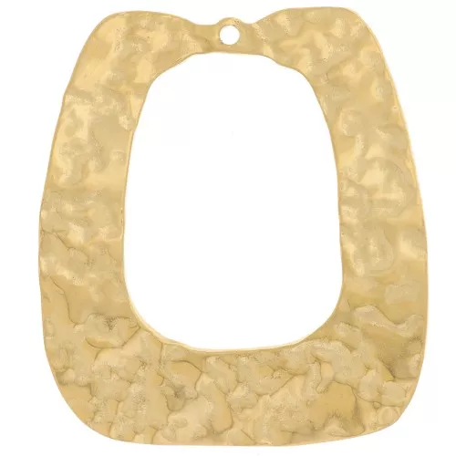Pendenti rettangolari curvi e martellati 25x22 mm - Acciaio inox 316L dorato x2