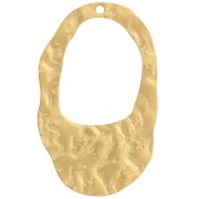 Pendenti ovali irregolari martellati 27x17 mm - Acciaio inox 316L dorato x2|raw }}