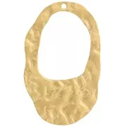 Pendenti ovali irregolari martellati 27x17 mm - Acciaio inox 316L dorato x2