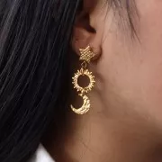 Distanziatore martellato a raggiera 18 mm - Acciaio inossidabile 316L dorato x1