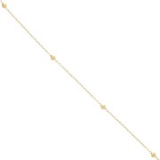 Catena Forzatina con perline rotonde da 3mm - Acciaio inox304L dorato x50cm