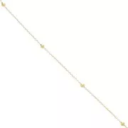 Catena Forzatina con perline rotonde da 3mm - Acciaio inox304L dorato x50cm