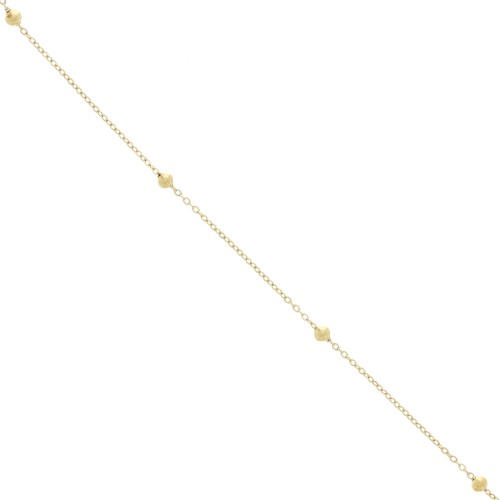 Catena Forzatina con perline rotonde da 3mm - Acciaio inox304L dorato x50cm