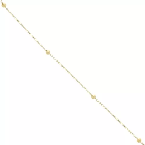 Catena Forzatina con perline rotonde da 3mm - Acciaio inox304L dorato x50cm