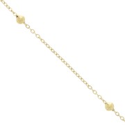 Catena Forzatina con perline rotonde da 3mm - Acciaio inox304L dorato x50cm