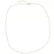 Girocollo a rete Forzatina con perline 2 mm - Acciaio inox 304L dorato x48cm