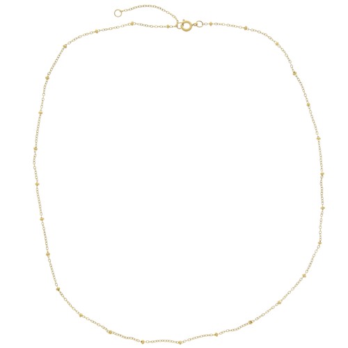 Girocollo a rete Forzatina con perline 2 mm - Acciaio inox 304L dorato x48cm