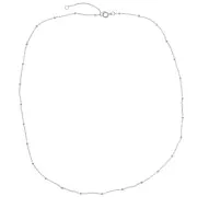 Girocollo a rete Forzatina con perline appiattite 2 mm - Acciaio inox 304L x48cm